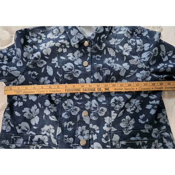 Quacker‎ Factory Floralicious Snap Front Jacket 681255 Medium - Picture 10 of 16